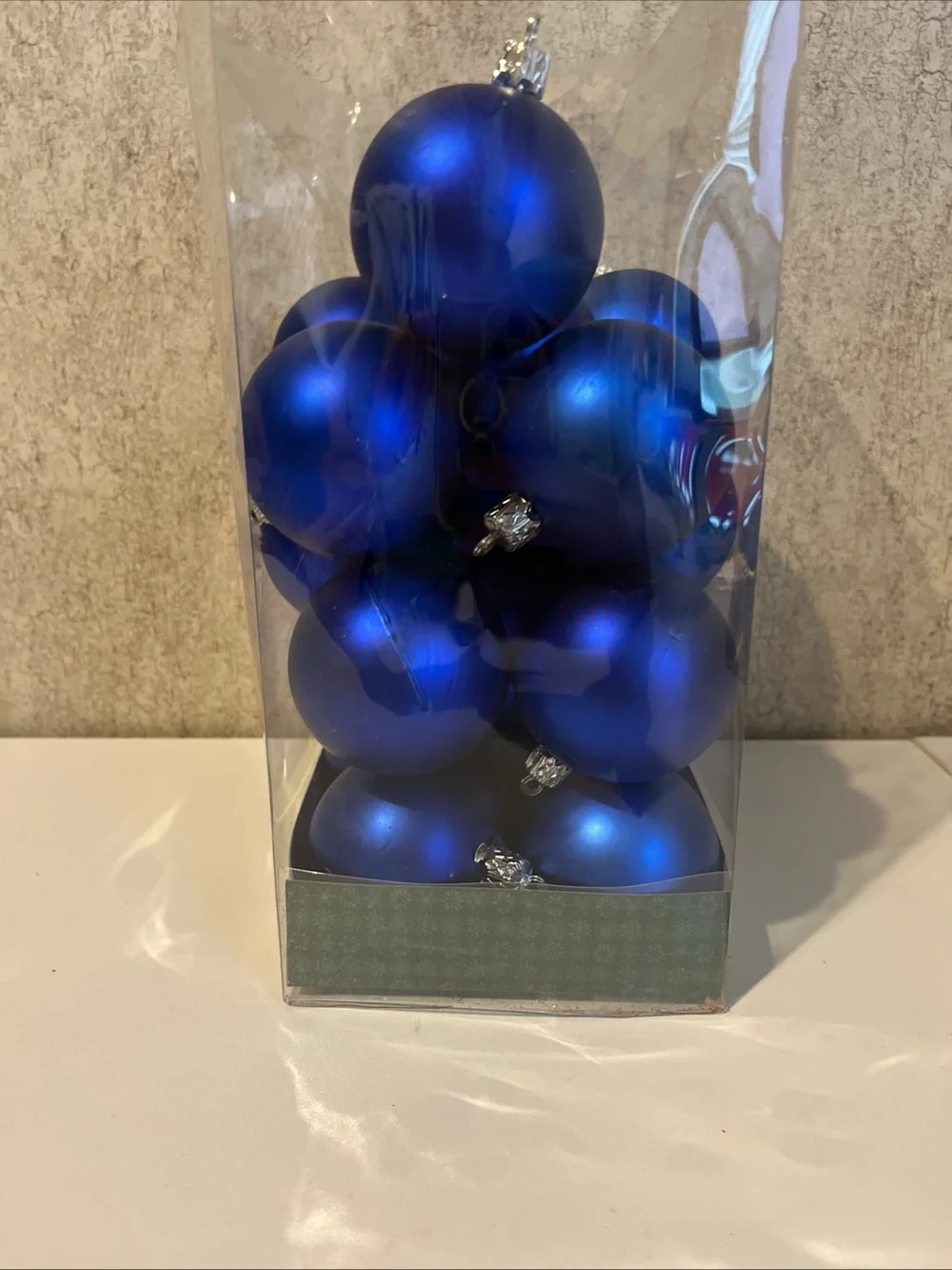 Holiday Time Royal Blue Matte Finish Ornaments Christmas Tree Decor 24 Piece